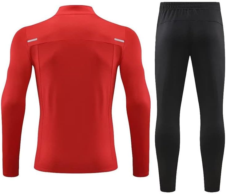 FORMD Yarım zip Stand-up Yaka Kazak Takım Elbise Sonbahar ve Kış Yeni İş Eğitim Kıyafetleri Spor Ceket, kırmızı-L