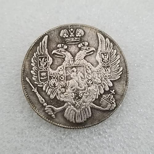 QİNGFENG Antika El Sanatları 1836 Pirinç Gümüş Kaplama Eski Gümüş Dolar Gümüş Yuvarlak Dış Gümüş Dolar Antika Koleksiyonu