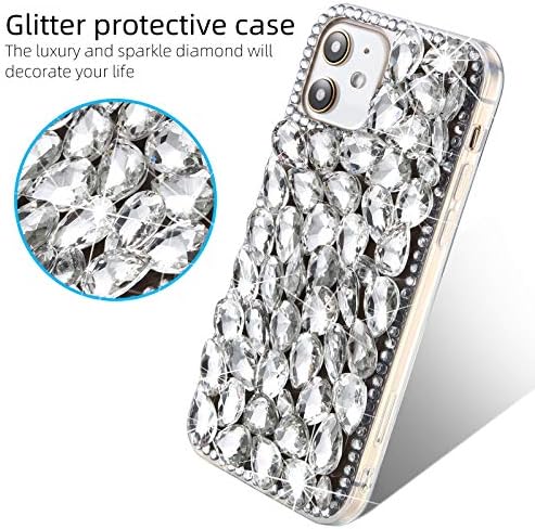 Gdrtwwh iPhone 11 için Bling Glitter Durumda, lüks Parlak Elmas Kristal Rhinestone El Yapımı Koruyucu Kılıf Kapak