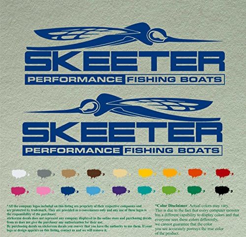 Çift 12 Skeeter Performans uygun ikame Çıkartmaları * Mavi * Vinil Çıkartmalar Tekne Dıştan Takma Motor 2 Set