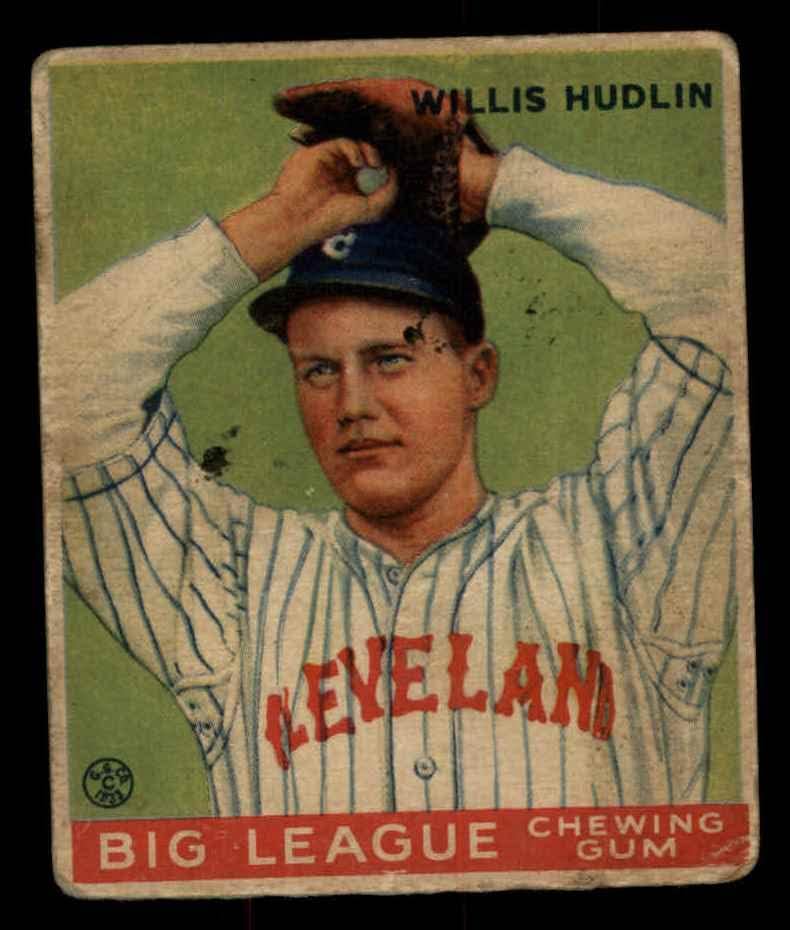 1933 Goudey 96 Willis Hudlin Cleveland Kızılderilileri (Beyzbol Kartı) ZAVALLI Kızılderililer