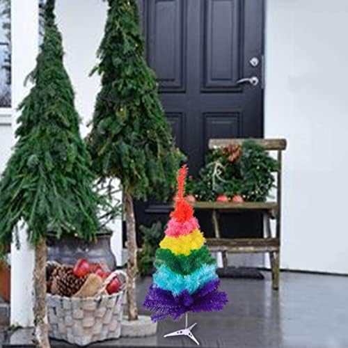 24 / 60 cm Mini Noel Ağacı, Yaratıcı Gökkuşağı Mini Yapay Noel Ağacı, mükemmel noel dekorasyonları Ev Ofis Okul için,