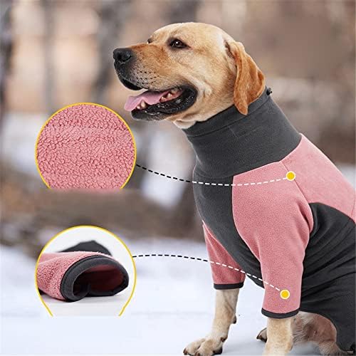 Kış Büyük Köpekler dolgulu giysiler Labrador Yüksek Yaka Pet Tulumlar Soğuk Geçirmez Sıcak Büyük Köpek Kazak Pembe
