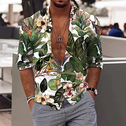Zpervoba Erkekler Rahat Uzun Kollu Sonbahar Kış 3D Baskılı Gömlek Moda Üst Bluz Gömlek Düz Gömlek Paketi