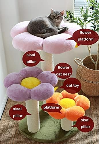 kapalı Kediler için kedi ağacı 35.4 inç Modern Kedi Kuleleri Kedi Kınamak Büyük Kedi oyun evi için çiçek Platformu