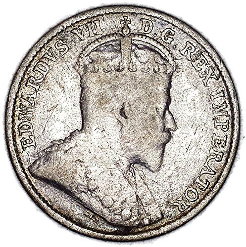 1906 CA Edward VII Kanada KM 13 Gümüş 5 Cent Çok İyi