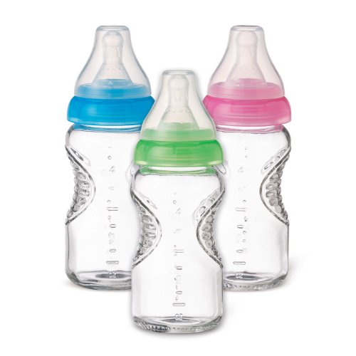 Munchkin Mighty Grip BPA İçermeyen Cam Şişeler 3'lü Paket, 4 oz, Renkler Değişir