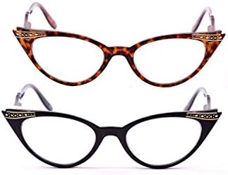 GENETİK GÖRÜŞ okuma gözlüğü Kadınlar için 2 - Pack Şık Parlama Önleyici/UV Bayanlar Okuyucular Konfor Bahar Menteşe