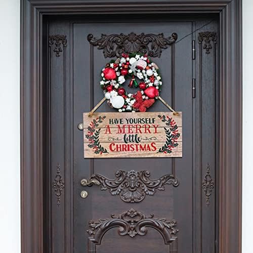 Dekoratif Ağaçlar Üst Cam Merry Christmas Ön Kapıda Ahşap Tabela Ahşap Dekorasyon Asılı hoş geldin yazısı Aile Pencere