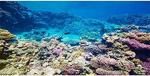 AWERT Akvaryum Arka Plan Mercan Kayalığı Tropikal Balık Denizaltı Balık Tankı Arka Plan 36x24 inç Dayanıklı Polyester