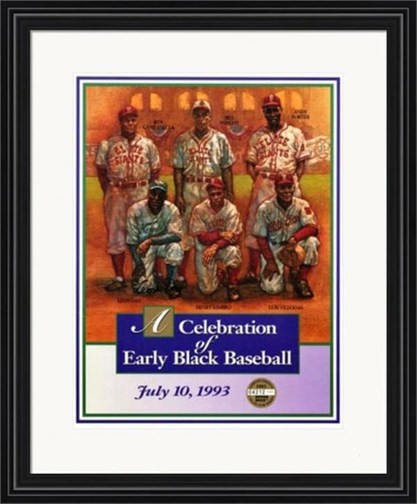 Leon Günü imzalı 8x10 fotoğraf (Newark Kartalları, Zenci Ligleri) 1993 Üst Güverte Erken Siyah Beyzbol Kutlaması Keçeleşmiş
