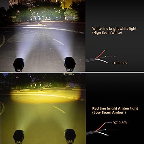 LED sürüş sis farları çift renk Amber / sarı + Beyaz 2 Adet 3 İnç 40 W süper parlak LED Pod ışıkları Offroad sürüş