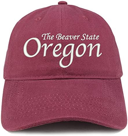 Trendy Giyim Mağazası Oregon Kunduz Devlet İşlemeli %100 Pamuk Ayarlanabilir Kap Baba Şapka