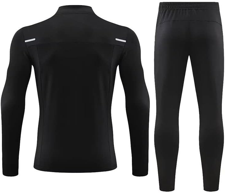 FORMD Yarım zip Stand-up Yaka Kazak Takım Elbise Sonbahar ve Kış Yeni İş Eğitim Kıyafetleri Spor Ceket, Black-3XL